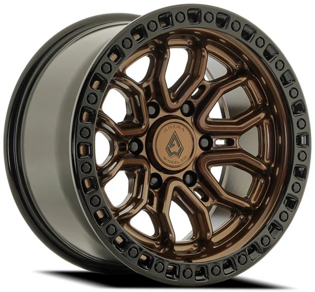17x9 arena a120 terra smoked bronze w/ gloss black lip 6x135 0mm