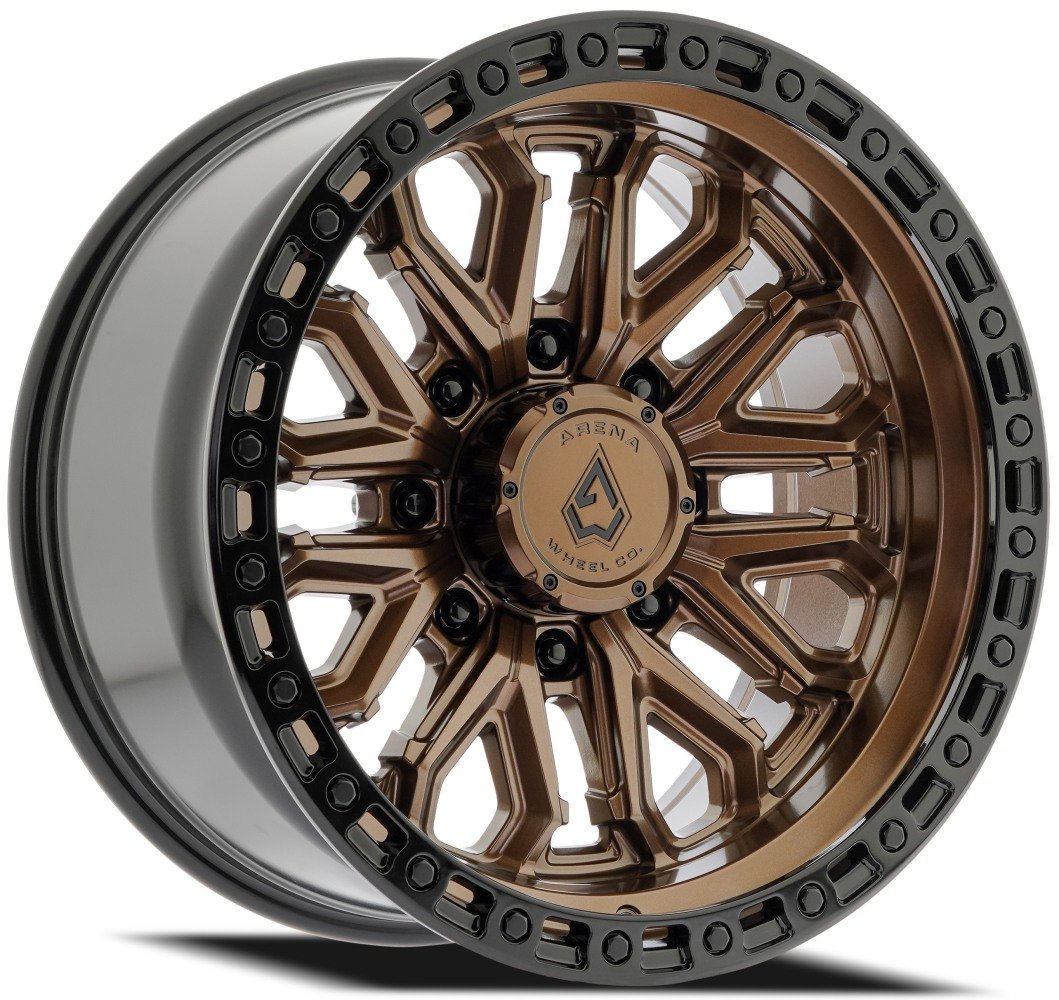 RINKA 20x10 arena a125 jackal smoked bronze w/ gloss black lip (8-lug