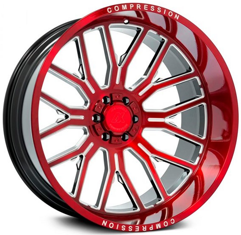 clearance - no returns) 26x14 axe offroad ax6.2-r candy red milled