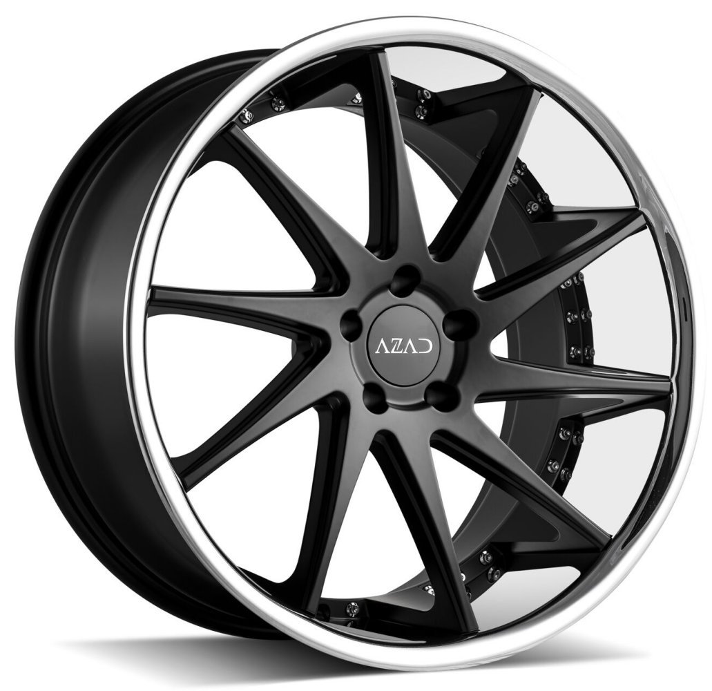 AZAD AZ23 Semi Matte Black w/ Chrome SS Lip Wheels | Element Wheels
