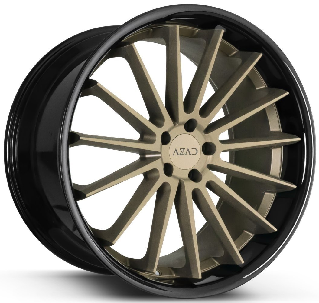22x9 azad az24 gloss black w/ bronze face 5x120 30mm Wheels