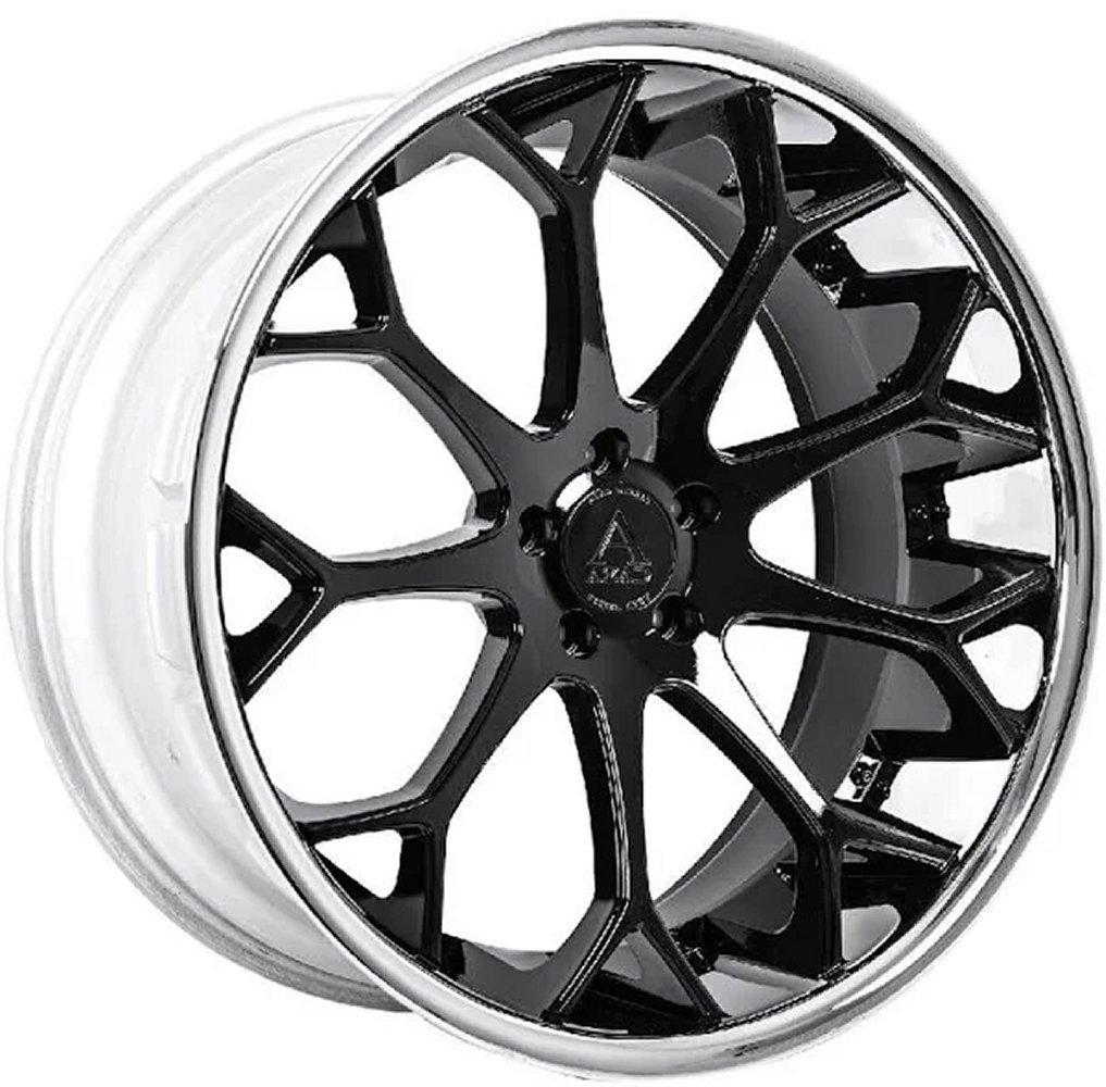 22x9 azad az99 gloss black w/ chrome stainless steel lip 5x120