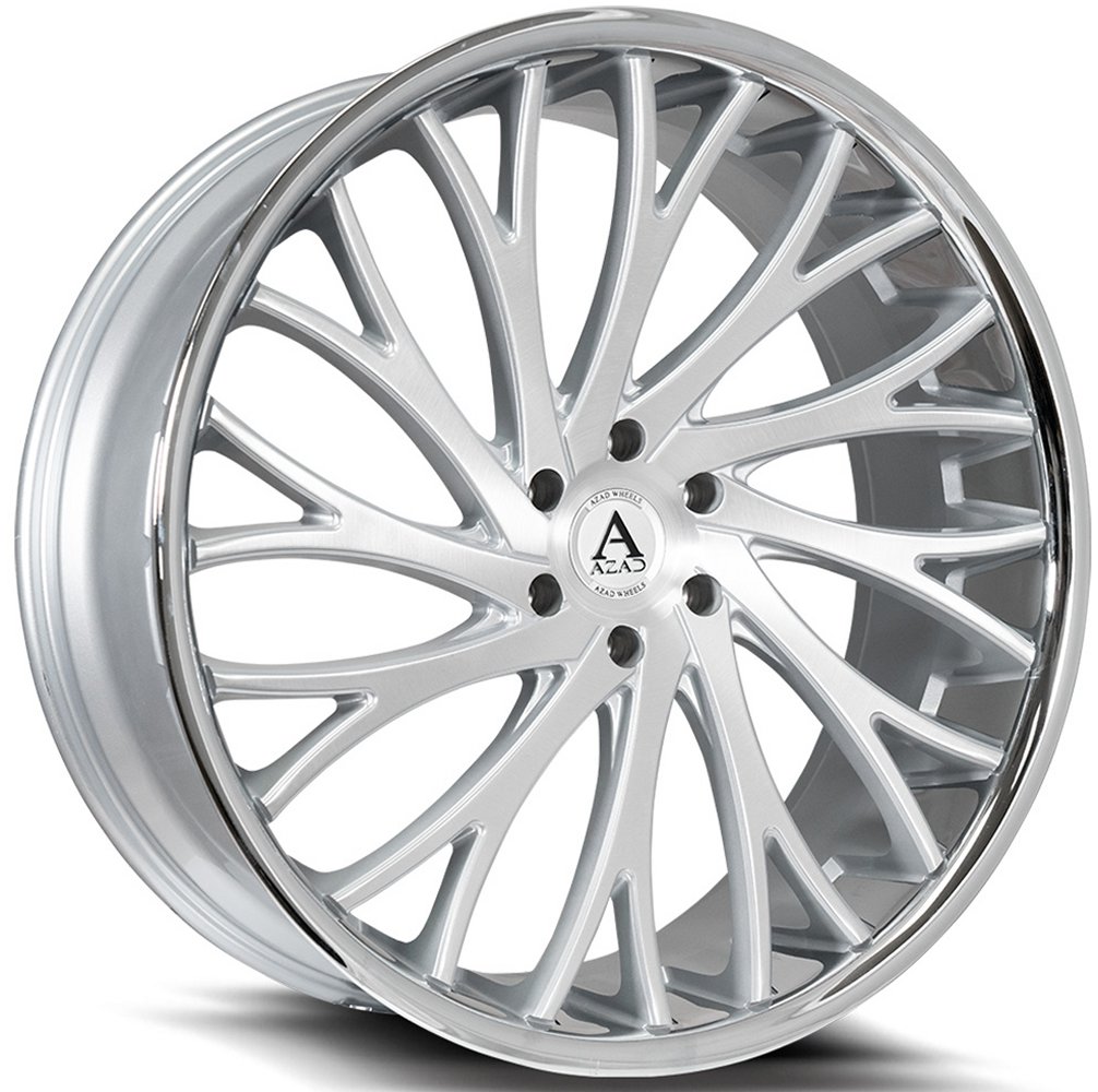 AZAD AZV01 Brushed Silver w/ Stainless Steel Chrome Lip Wheels