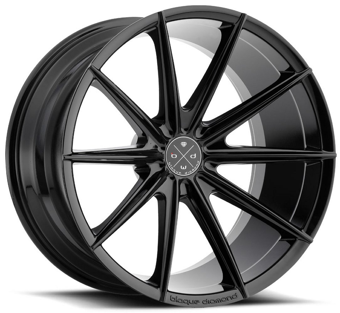 20x9 blaque diamond bd-11 gloss black 5x4.25/108 57mm Wheels