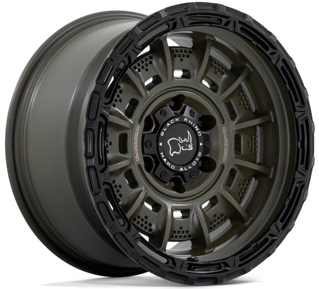clearance - no return) 17x9 black rhino legion olive drab green w