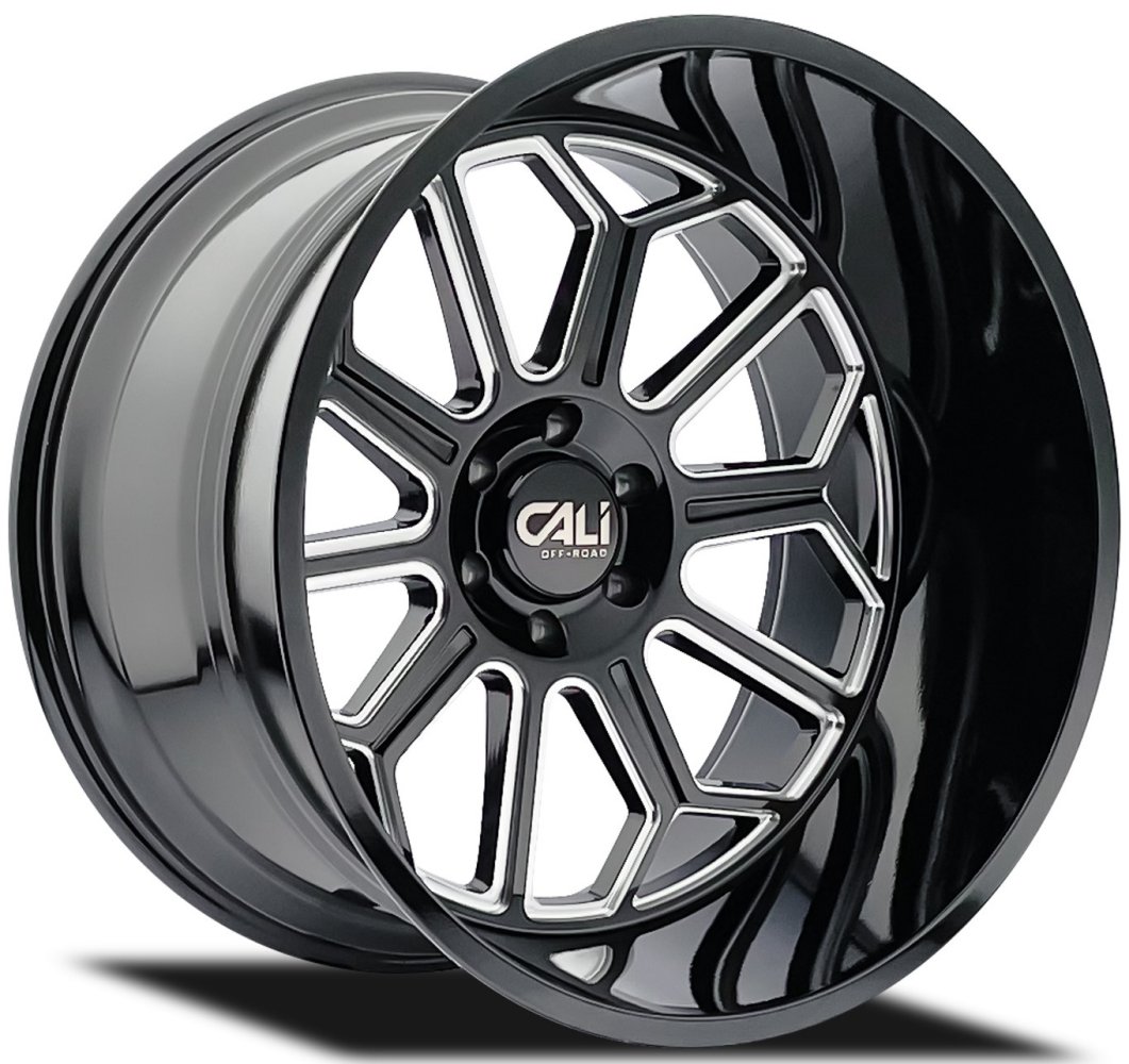 22x12 cali off-road auburn 9117 gloss black milled 6x135 -51mm