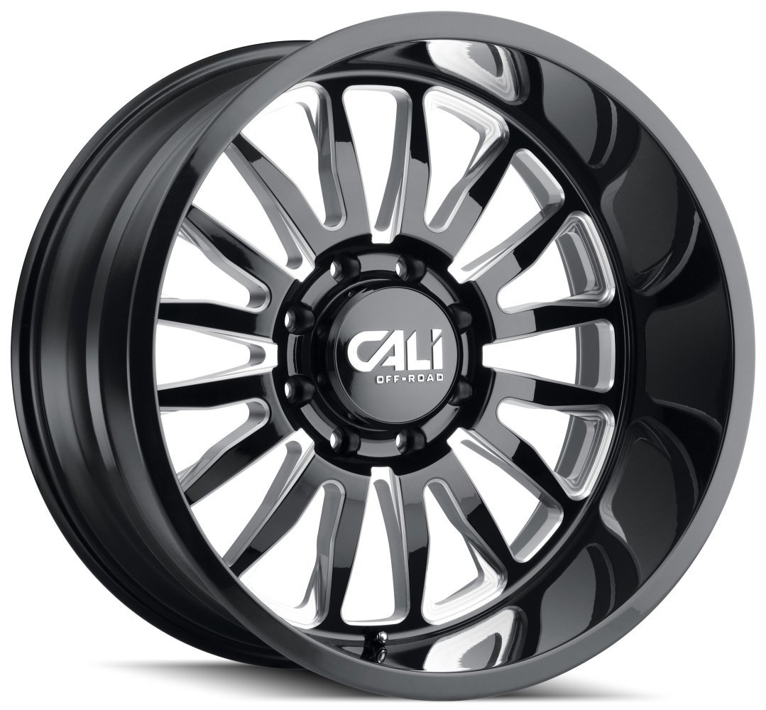 20x12 cali off-road summit 9110 gloss black w/ milled spokes