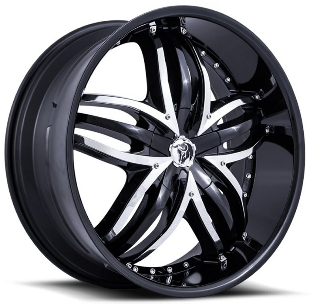 20x8.5 diablo angel black w/ chrome inserts (custom) Wheels
