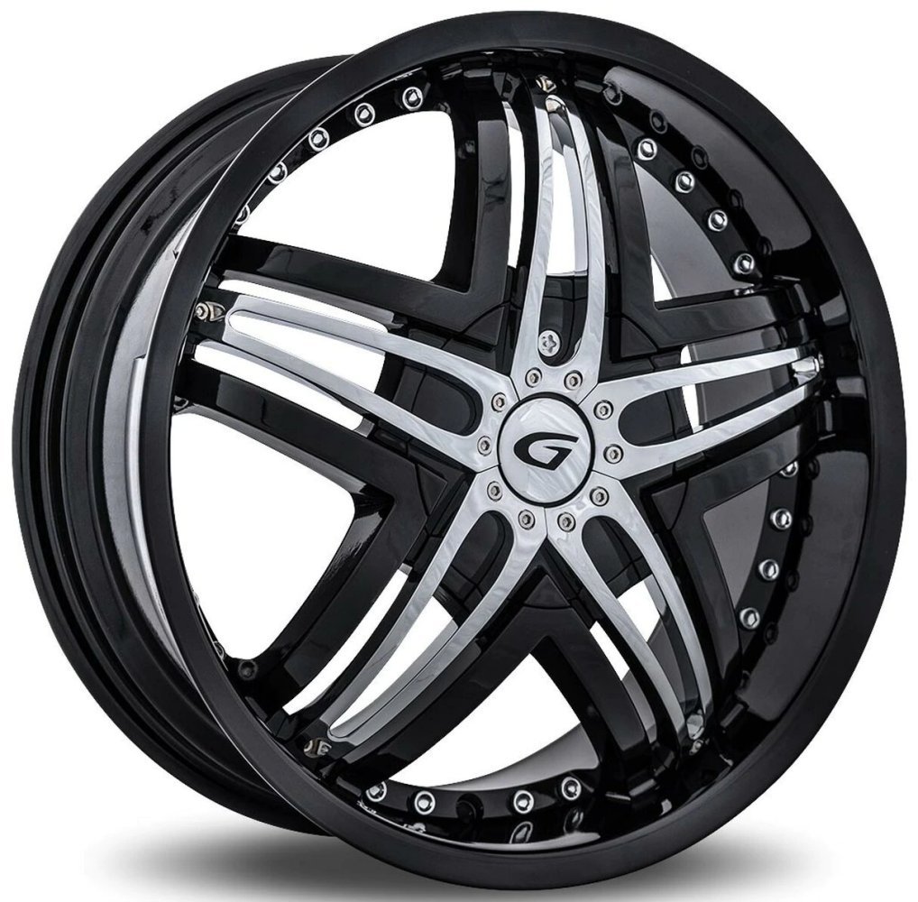 24x10 diablo blitz black w/ chrome inserts 6x5/127 35mm Wheels