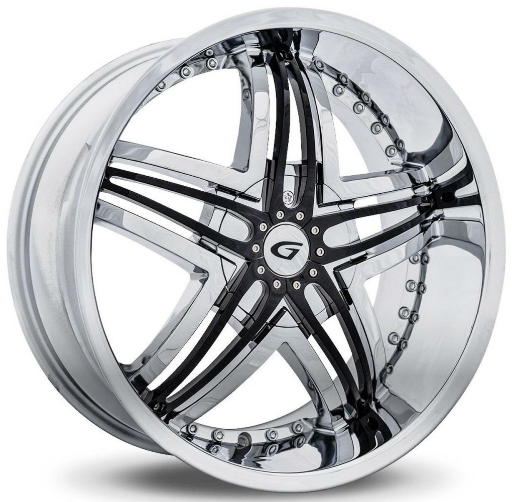 24x10 diablo blitz chrome w/ black inserts (custom) Wheels