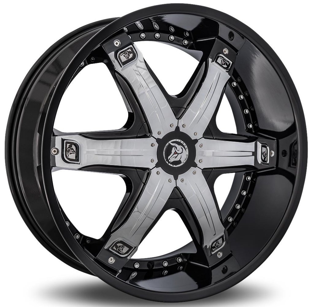 28x10 diablo fury gloss black w/ chrome inserts (custom) Wheels