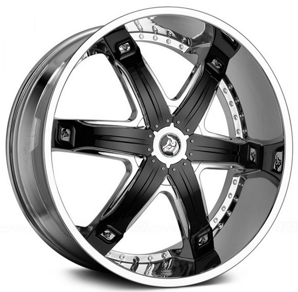 28x10 diablo fury chrome w/ black inserts (custom) Wheels