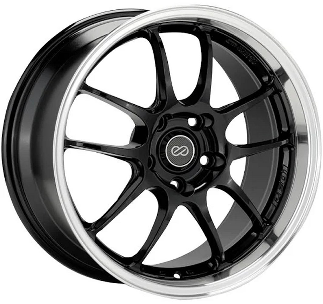 Enkei PF01 Gloss Black w/ Machined Lip Wheels | Element Wheels