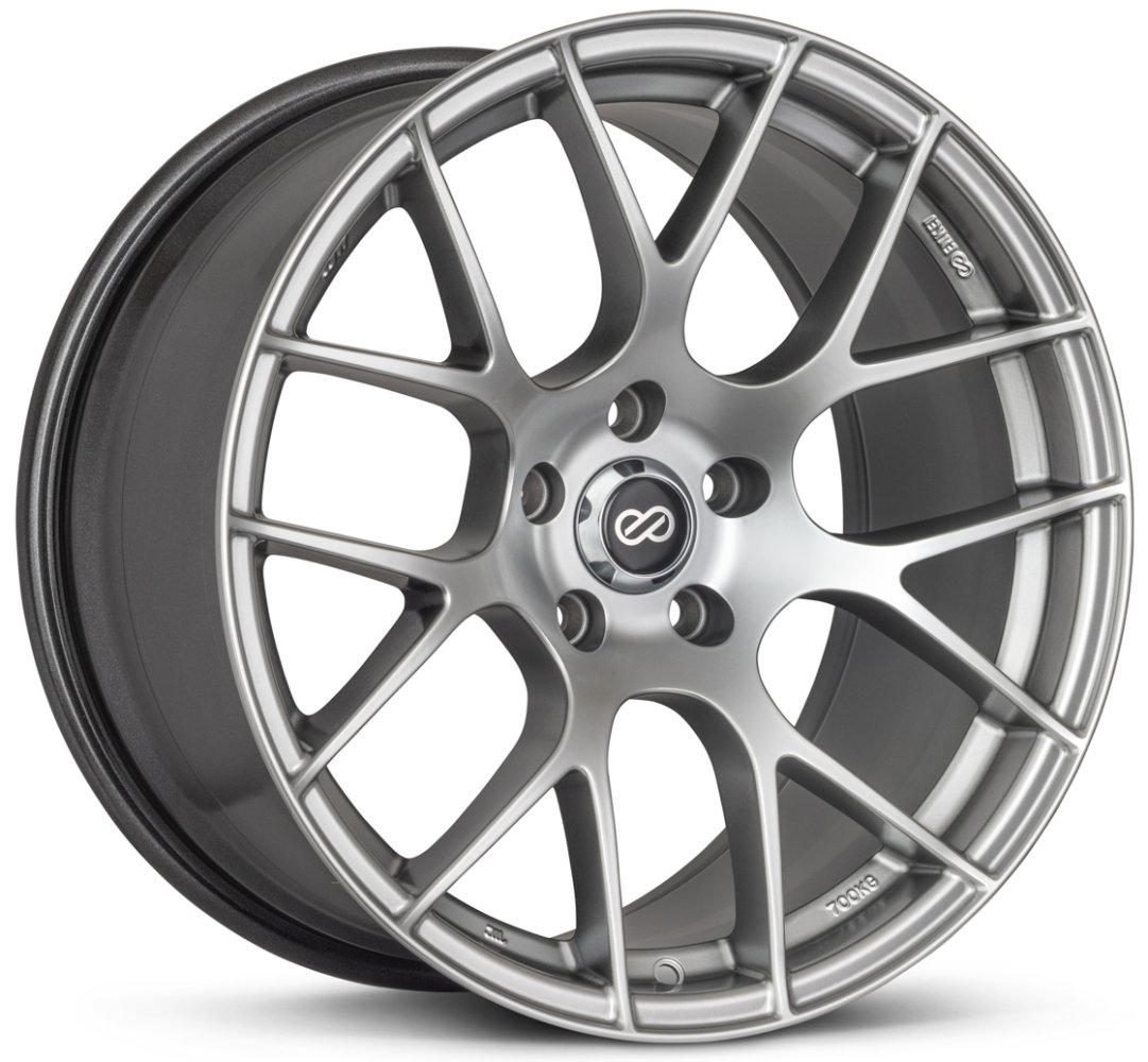 clearance - no returns) 18x8.5 enkei raijin hyper silver 5x4.5