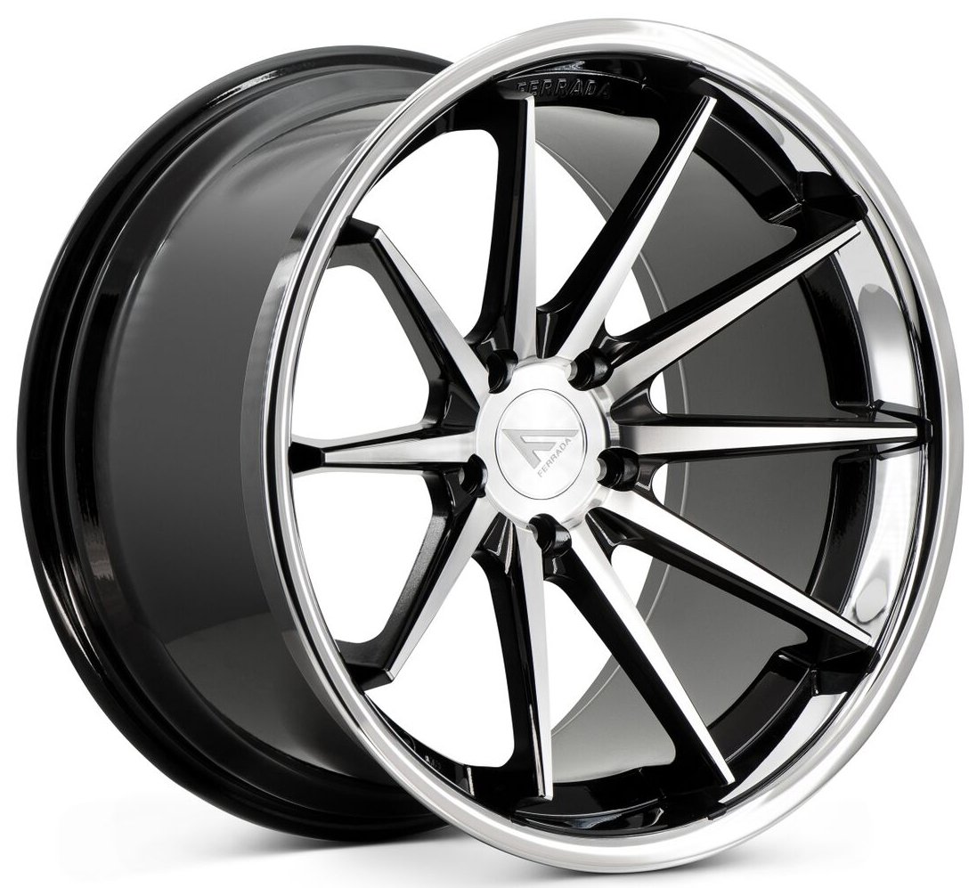 20x10.5 ferrada fr4 machine black w/ chrome lip 5x115 20mm Wheels