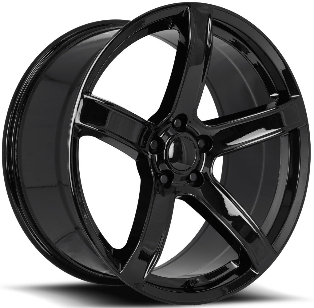 20x11 dodge hellcat hc2 replica wheel gloss black fr77f 5x115 22mm