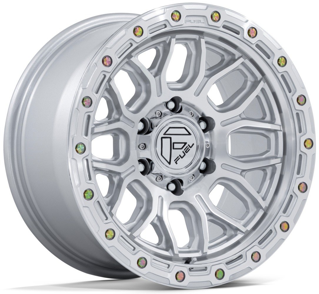 20x9 fuel off-road surge gloss silver machined fc881 8x6.5/165 1mm