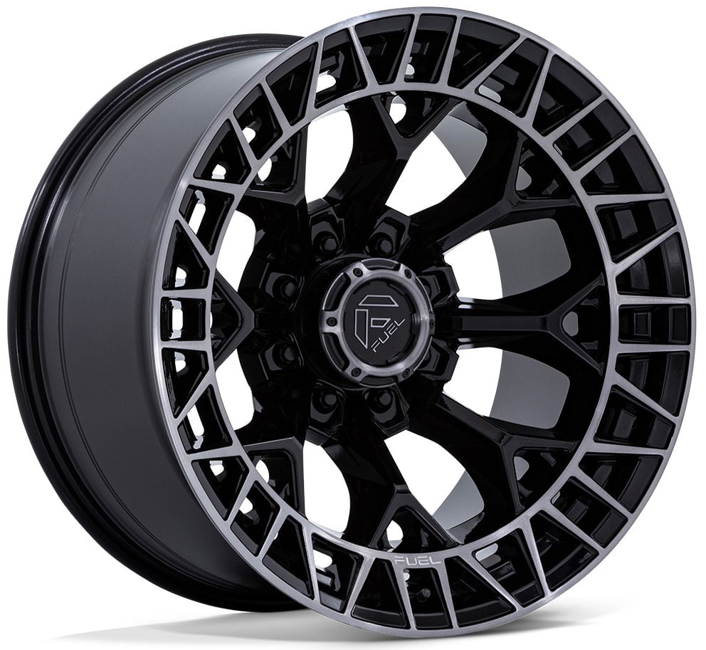 22x12 fuel off-road charger gloss black brushed dark tint (8-lug