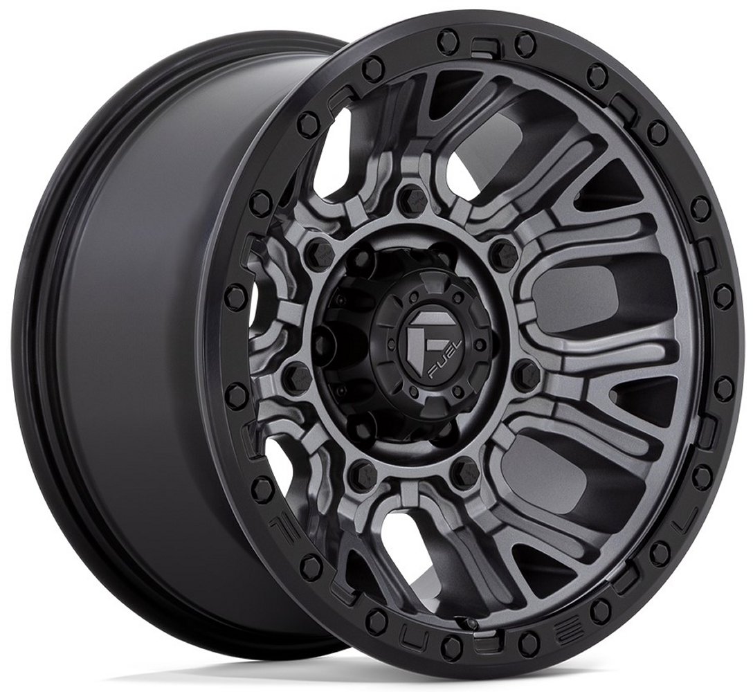 20x10 fuel off-road traction matte gunmetal w/ black ring d825 5x5/127 ...