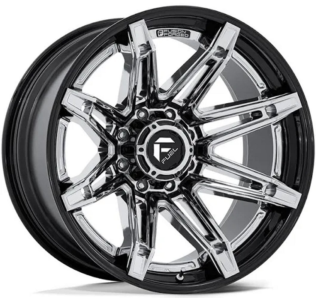 20x10 fuel off-road brawl chrome w/ gloss black lip fc401 6x5.5