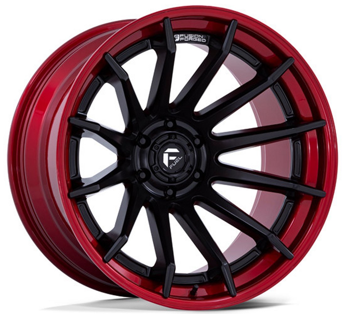 Fuel Off-Road FC403 Burn Matte Black w/ Candy Red Lip Wheels
