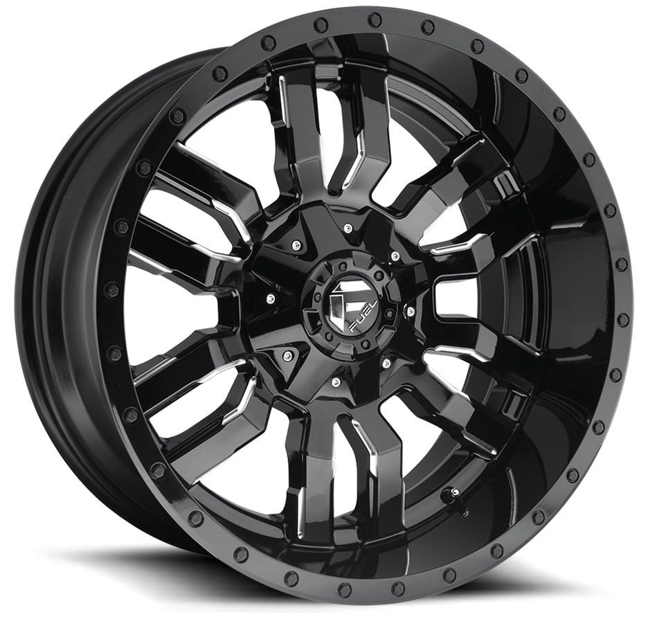 20x10 fuel off-road sledge gloss black milled d595 6x135 6x5.5