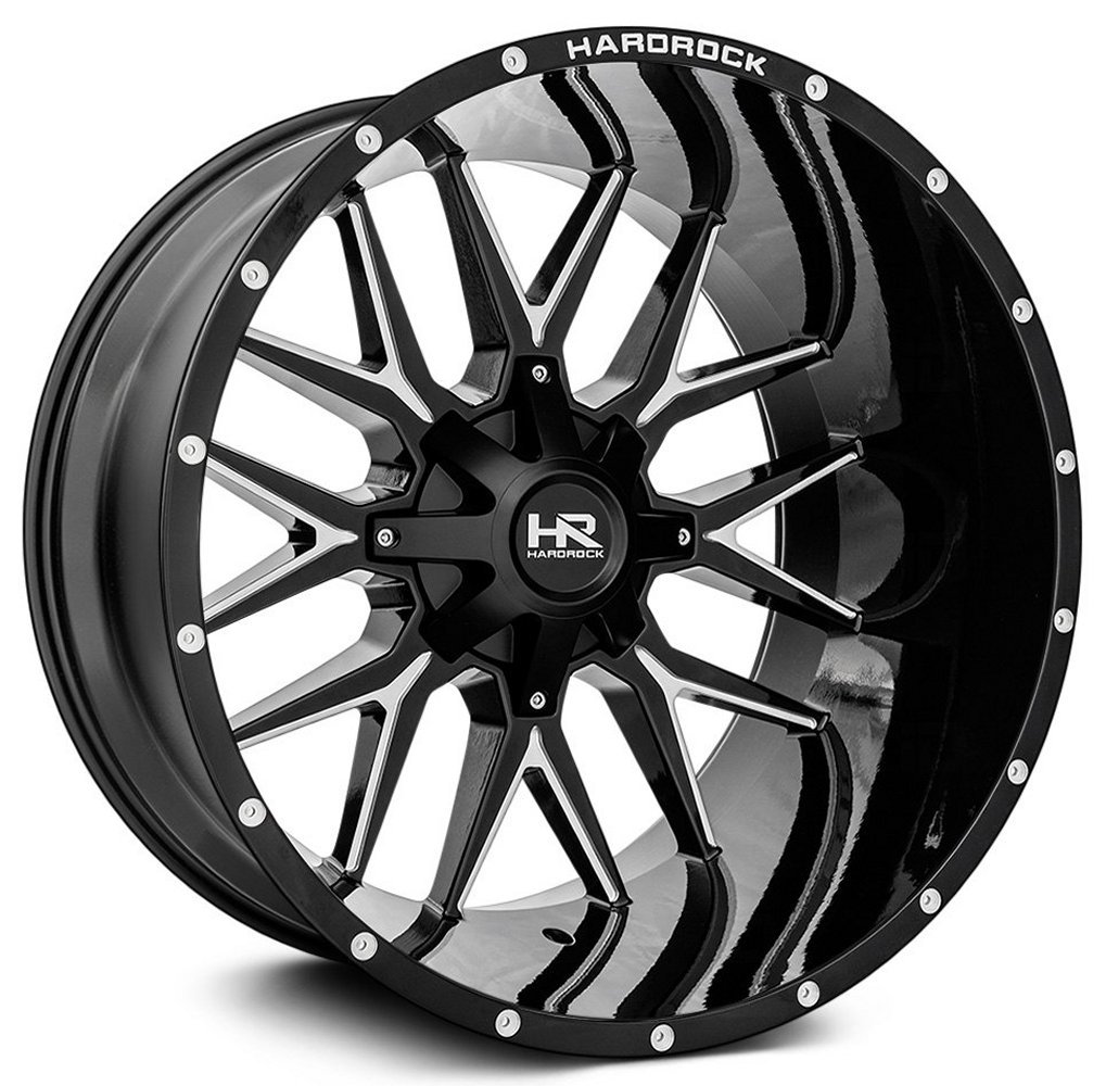 22x10 hardrock off-road h700 affliction gloss black milled 8x6.5