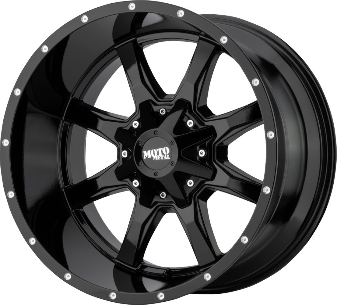 clearance - no returns) 18x10 moto metal mo970 gloss black milled