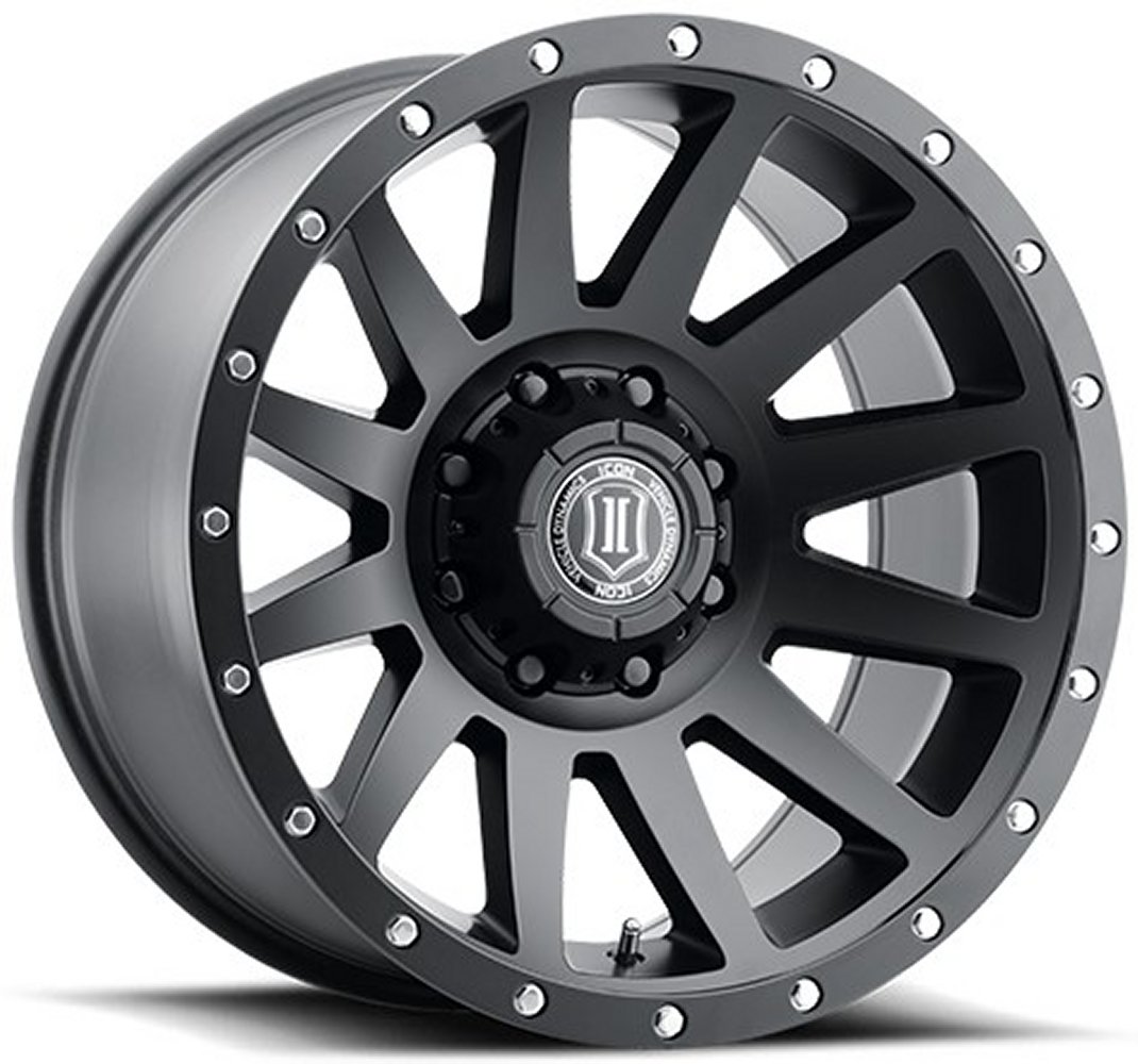 20x10 icon compression satin black (8 lug) 8x6.5/165 -19mm Wheels