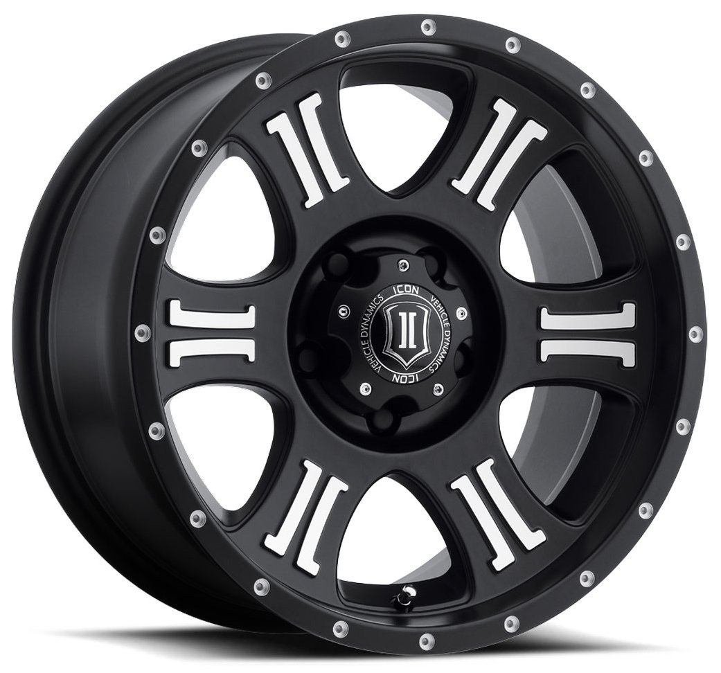 20x9 icon shield satin black machined (5 lug) 5x150 16mm Wheels ...