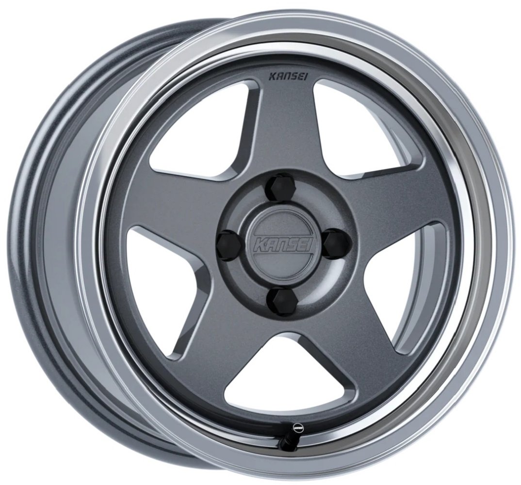 15x8 kansei knp gloss gunmetal machined lip 4x100 25mm Wheels