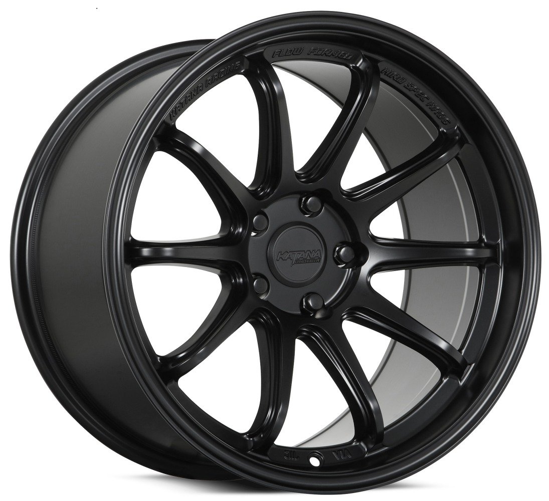赫月光　SR RR 18x8.5 katana racing hr06 matte black 5x114.3/4.5 35mm Wheels