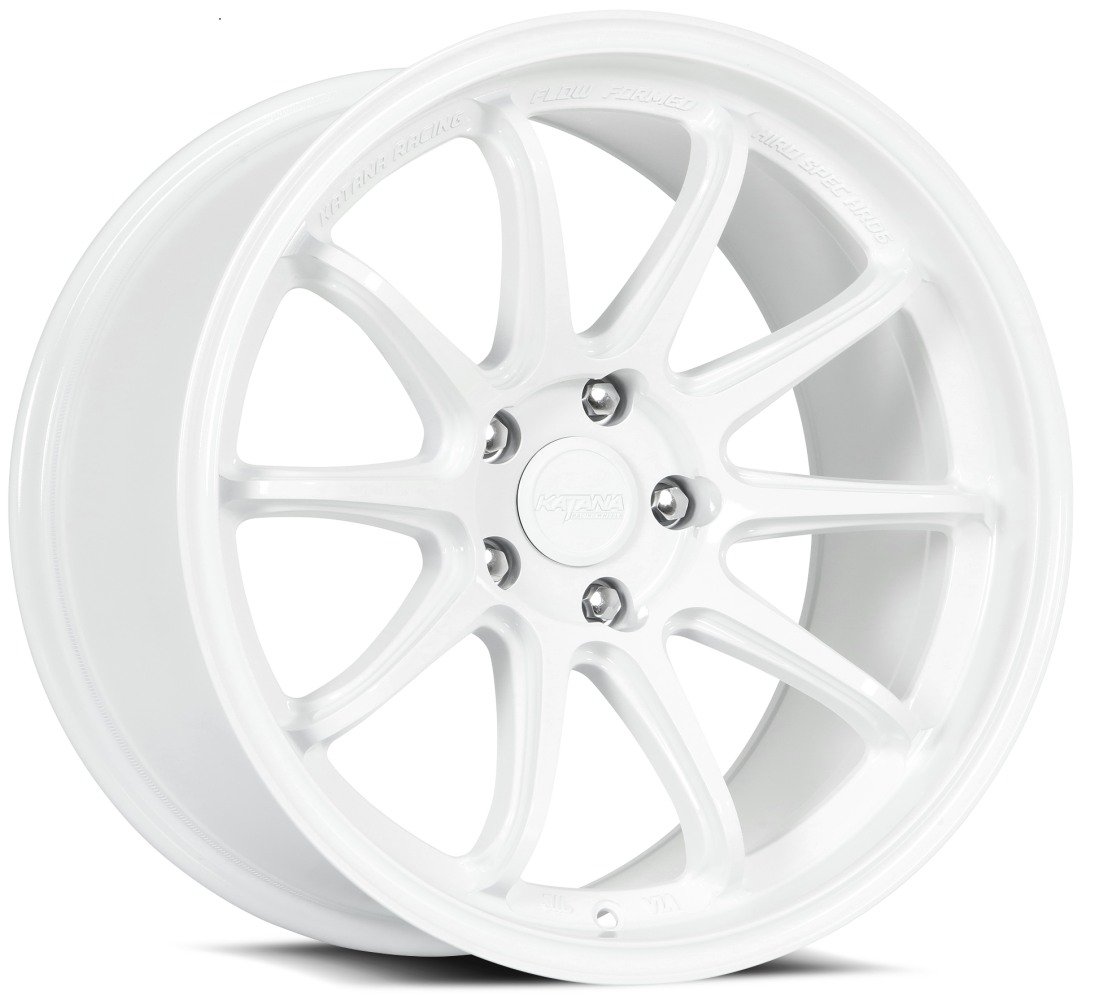 18x8.5 katana racing hr06 gloss white 5x120 35mm Wheels | Element