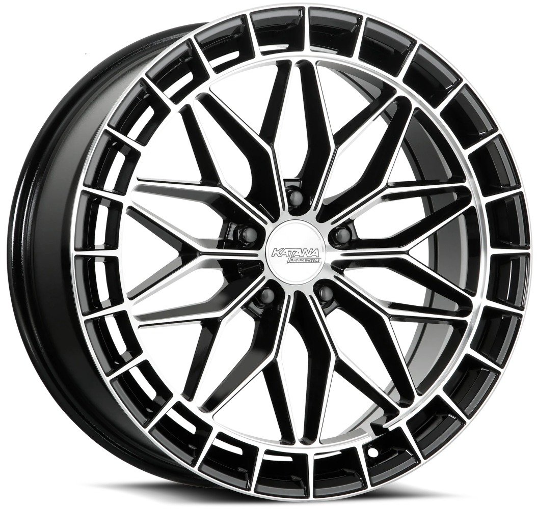 18x8 katana racing kr12 gloss black machined 5x120 40mm Wheels