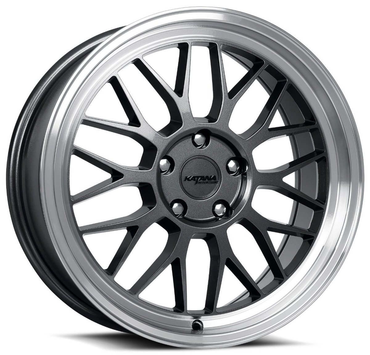 18x8 katana racing kr06 gloss gunmetal machined lip 5x100 40mm