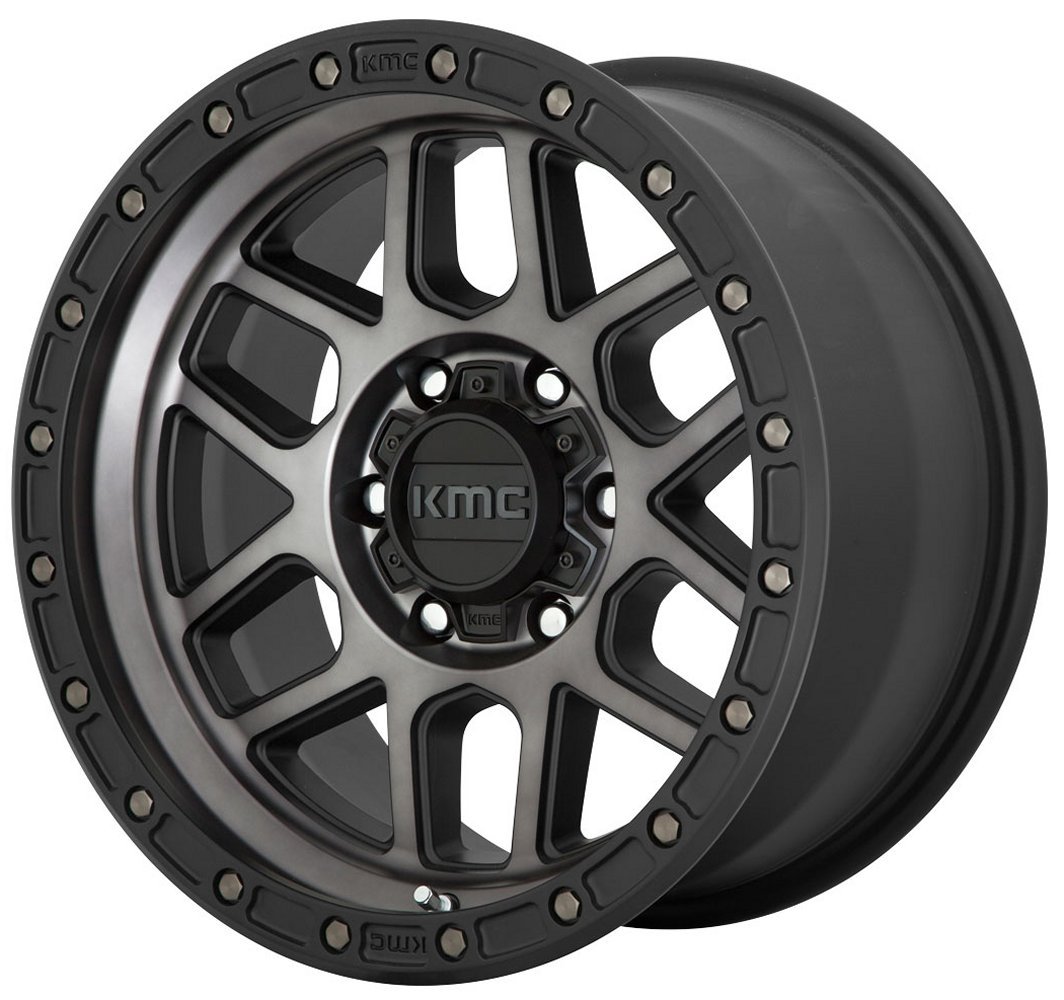 18x9 kmc km544 mesa satin black w/ grey tint 8x170 18mm Wheels