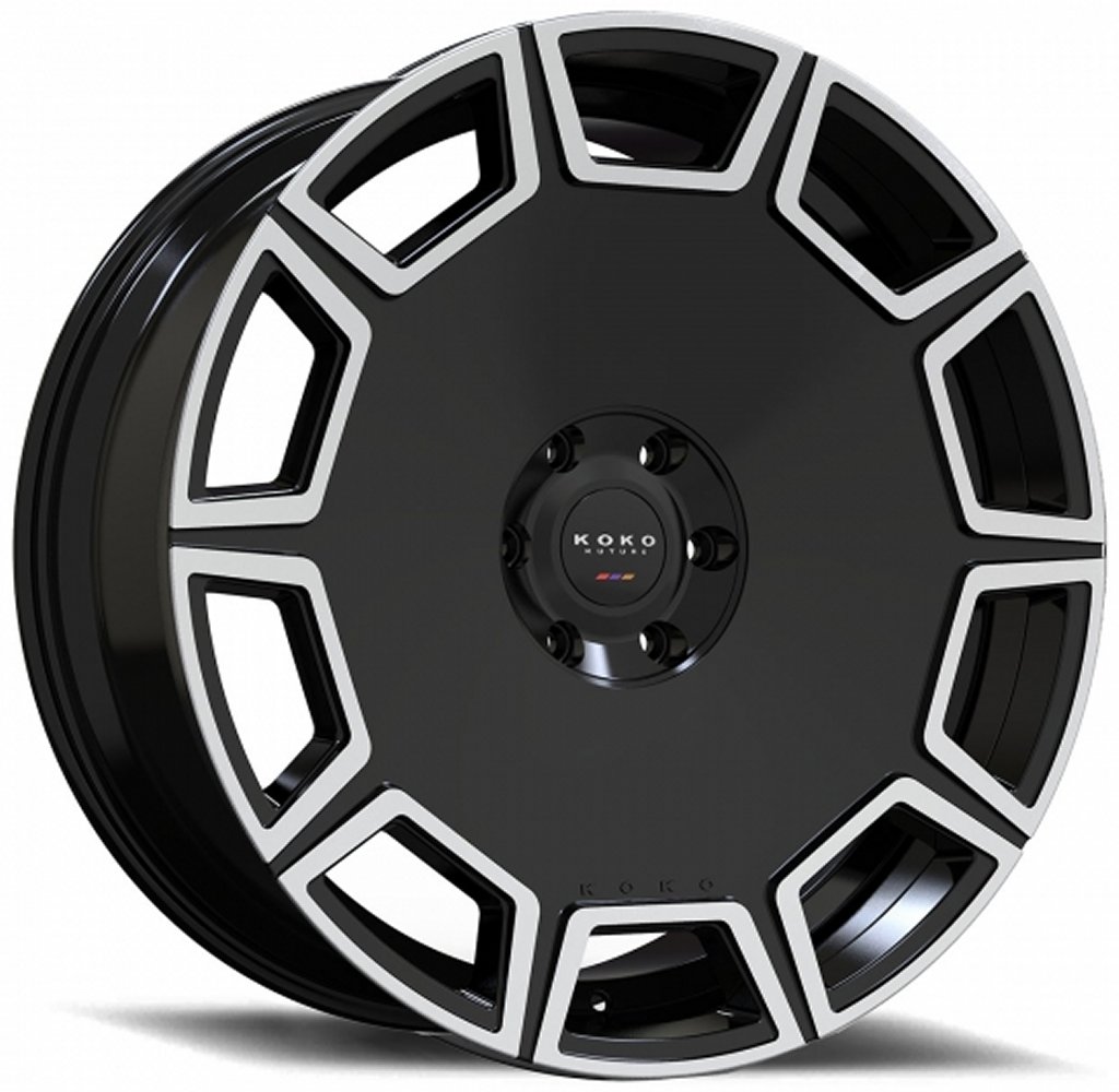 22x9 koko kuture sicily gloss black machined 5x112 30mm Wheels