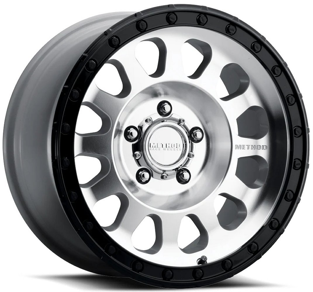 17x8.5 method race mr315 machined w/ gloss black lip 8x170 0mm