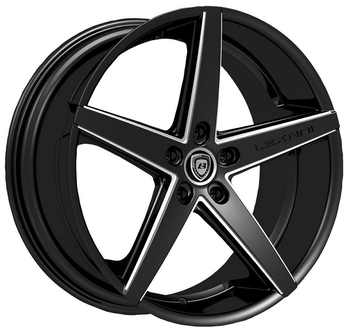 20x8.5 lexani r-four gloss black w/ milled accents (custom) Wheels