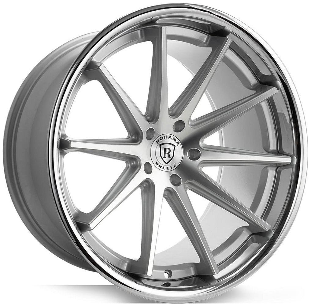 RHA☆ 19x9.5 rohana rfc10 silver machined w/ chrome stainless steel lip