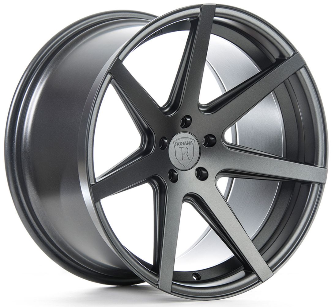 clearance - no returns) 20x9 rohana rc7 matte graphite 5x4.5/114.3