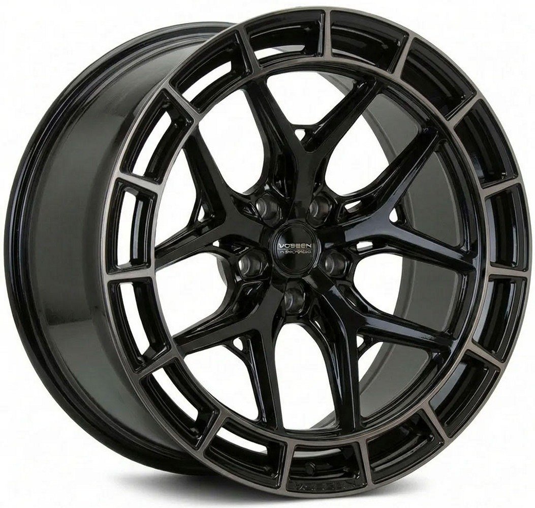 22x10 vossen hfx-1 gloss black tinted (5-lug) (super deep concave