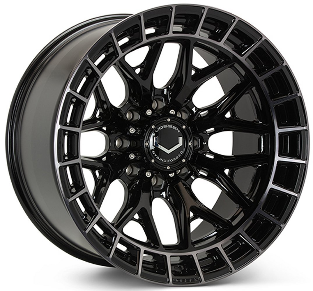 22x10 vossen hfx-1 gloss black tinted (8-lug) (super deep concave