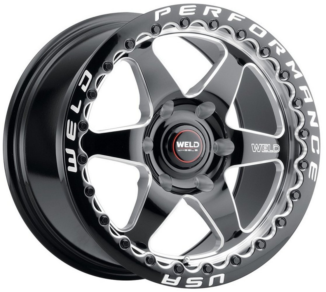 15x10 weld performance ventura 6 beadlock s909 gloss black milled