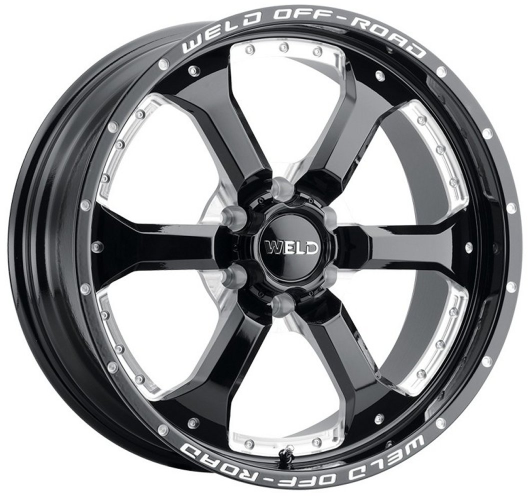 20x10 weld off-road granada six w125 gloss black milled (rotary