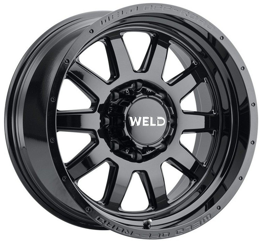20x9 weld off-road stealth w168 gloss black (rotary forged) 8x180