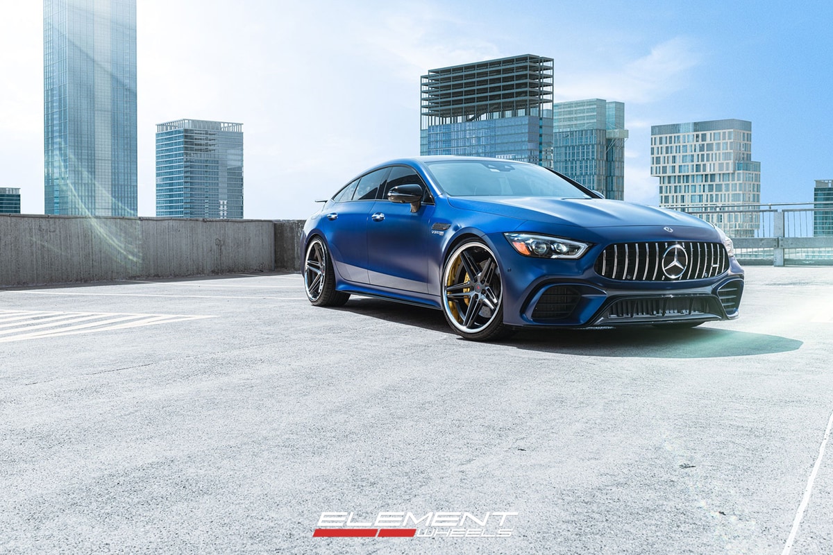 22 inch Staggered Ferrada CM1 Matte Graphite w/ Chrome Lip on a 2020 Mercedes GT63S AMG