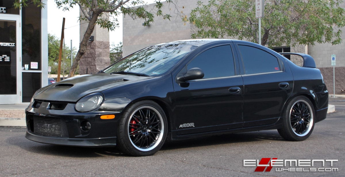 18x7.5 Verde V4 1 Regency Gloss Black w/ Machined Lip on a 2005 Dodge Neon Srt w/ specs