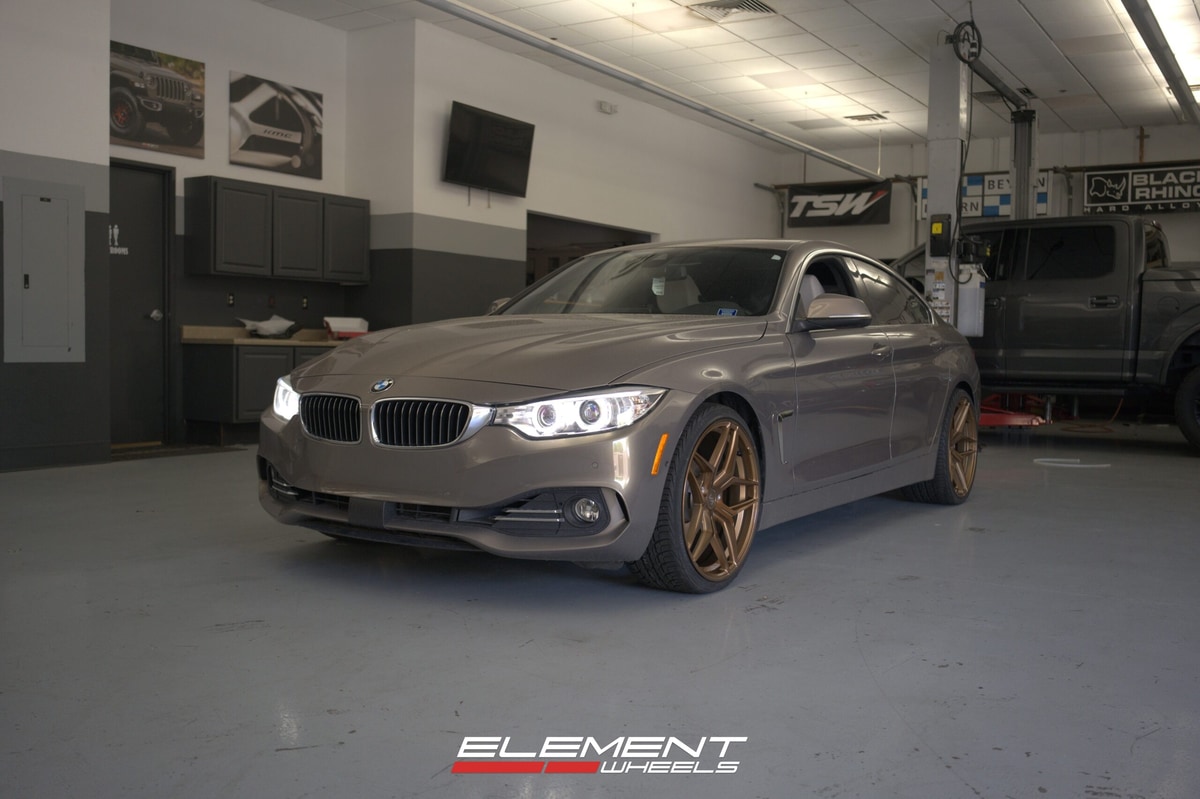 Staggered 20 Inch Variant Xenon in Brushed Bronze on a 2017 BMW 430i Sedan