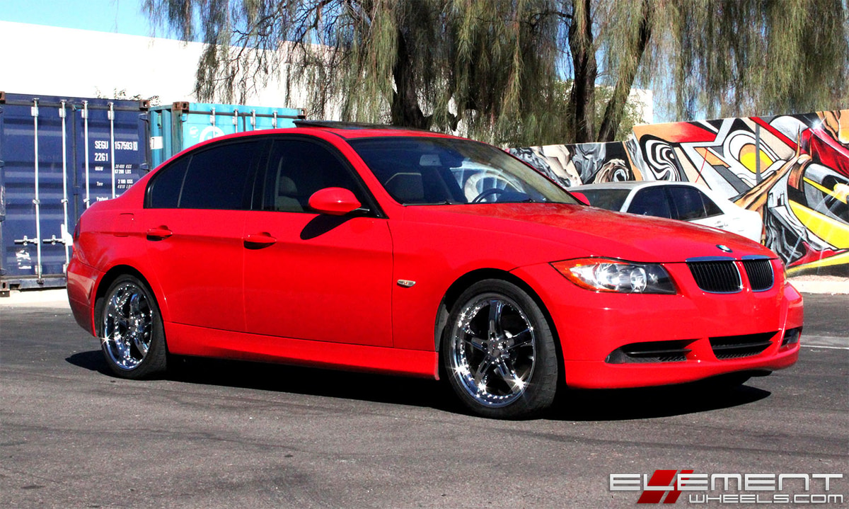 18 inch Staggered TSW Jarama Chrome on a 06 BMW 325i w/ Specs